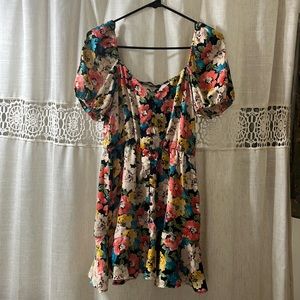 Zara dress! Puffy sleeve, Multi colored flowers!